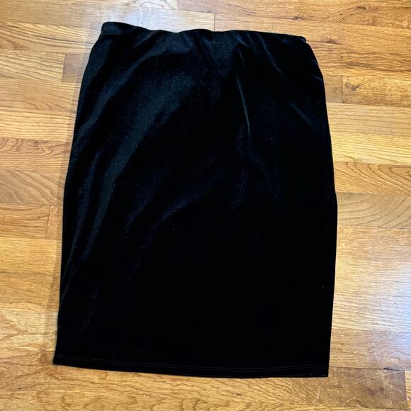 Halogen Womens Medium Black Velvet Midi Straight Pencil Skirt Party Cocktail - Picture 4 of 7